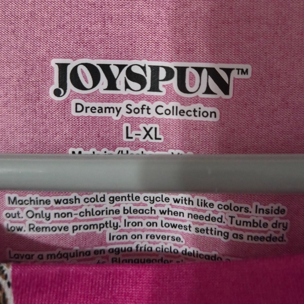 JOYSPUN Dreamy Soft Collection Tiger Print Fuchsia Pink T-Shirt Dress L XL - Picture 2 of 3